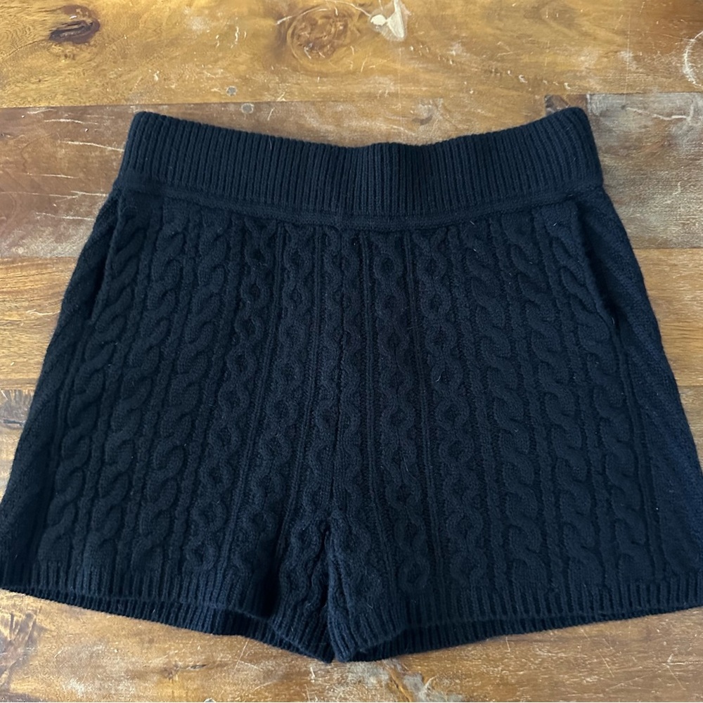 Rag‎ & Bone 100% cashmere cable knit shorts black size L NWT